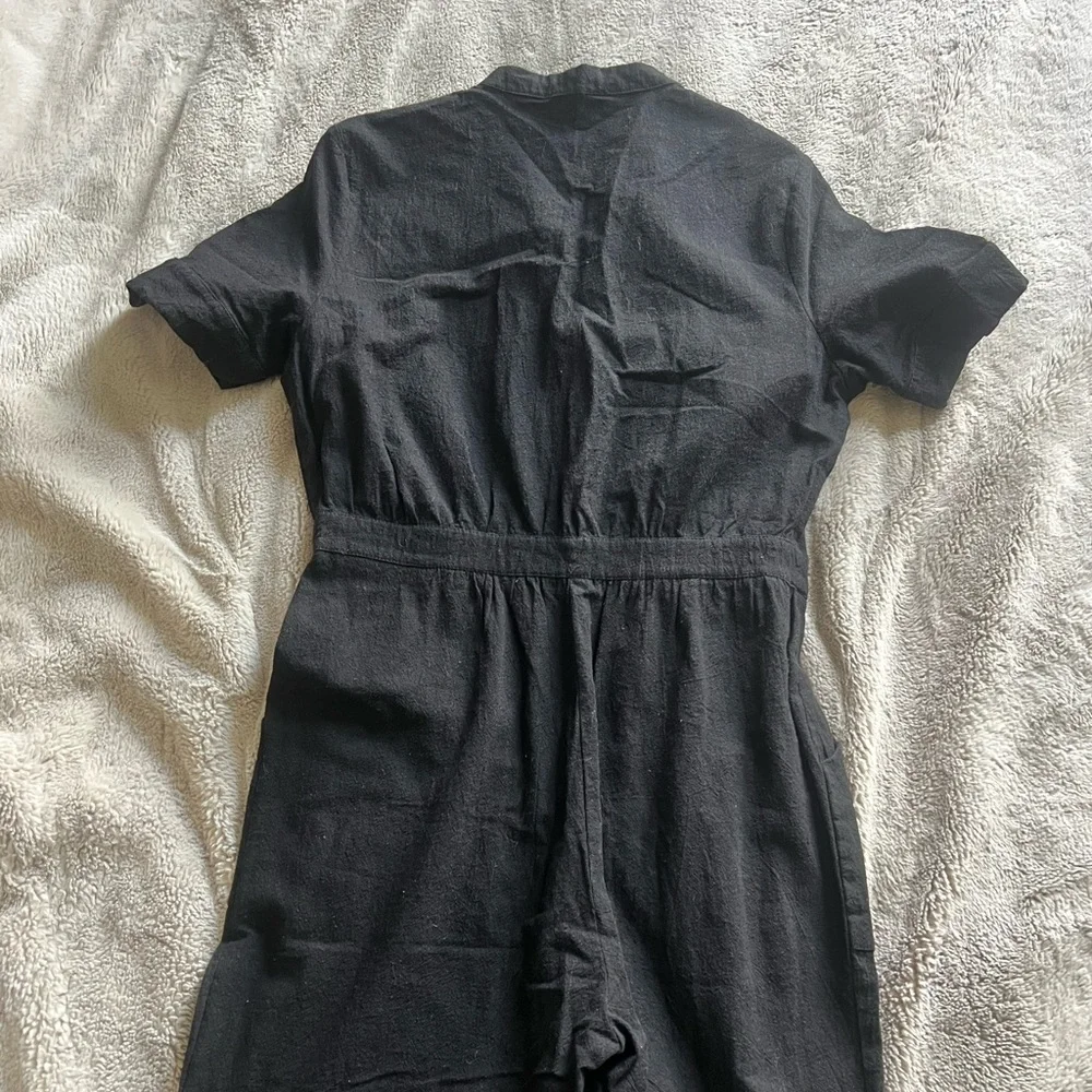 emory park Black Short-Sleeve Zip-Front Jumpsuit - Picture 4 of 6